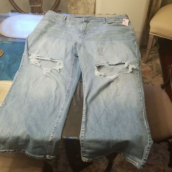 Wild Fable High Rise Distressed Baggy Jeans NWT Plus Sz. 26" X 31.5" Inseam - Picture 2 of 12